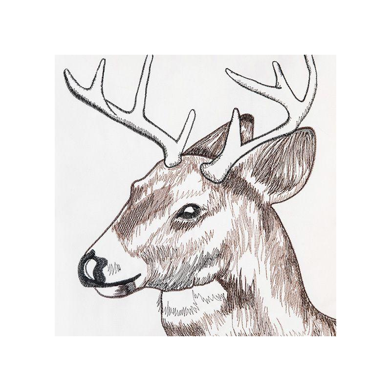 Deer Portrait Indoor / Outdoor Embroidered Throw Pillow