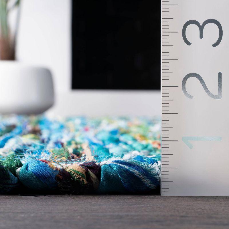 nuLOOM 4'x6' Hand Woven Chevron Rochell Area Rug Green: Contemporary Low Pile Indoor Rectangle Rug