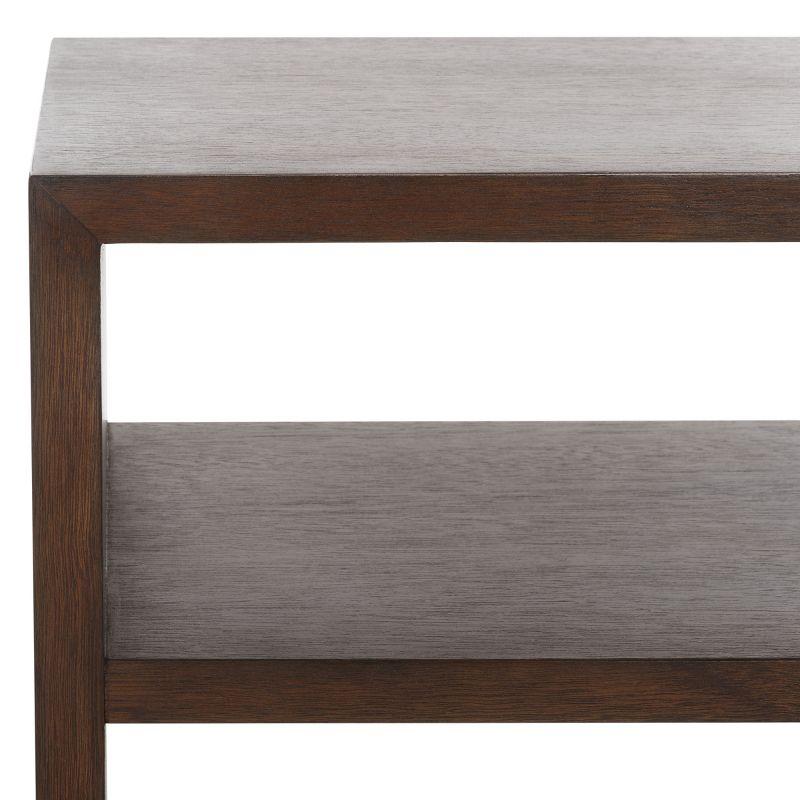 Dark Wood and Black Steel Console Table with Storage