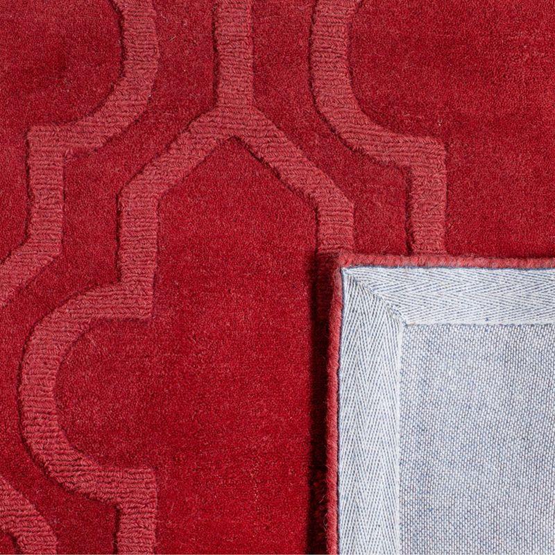 Rust Red Hand-Tufted Wool Rectangular Area Rug