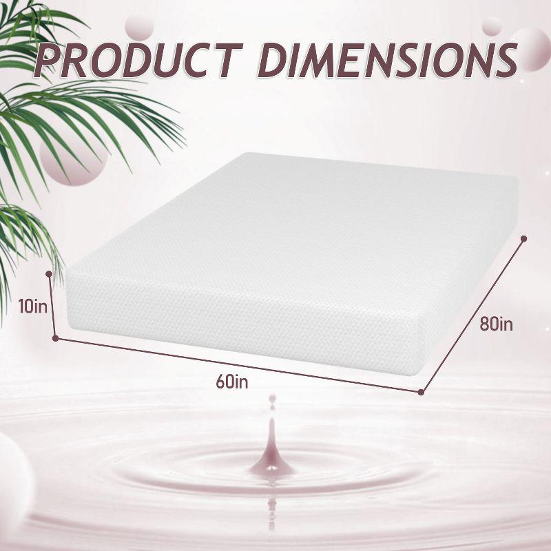 FDW 10 Inch Green Tea Memory Foam Mattress Cooling Gel Infused Mattress,Medium Firm Mattresses Fiberglass Free/CertiPUR-US