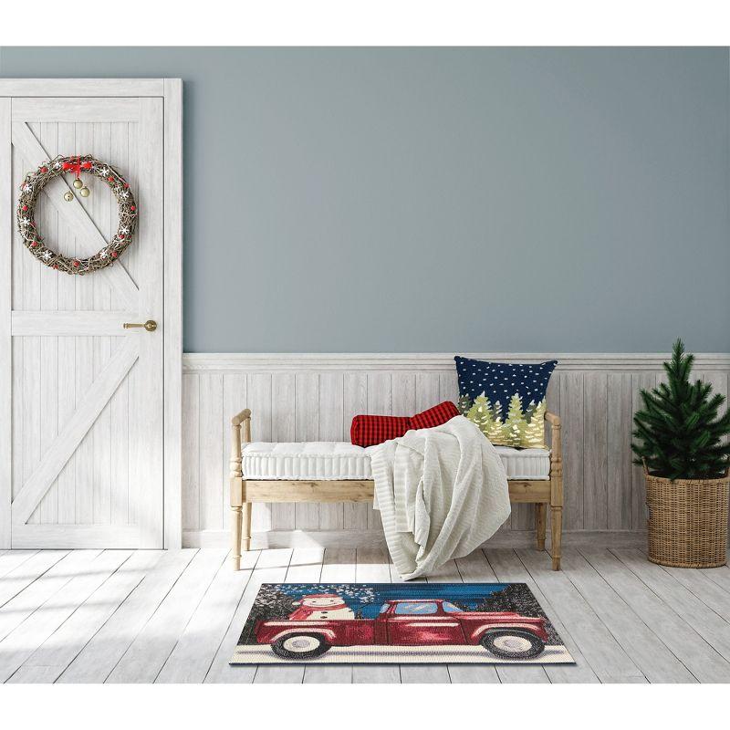 Liora Manne Esencia Truck Load Of Cheer Indoor/Outdoor Mat Midnight 2' x 2'10"