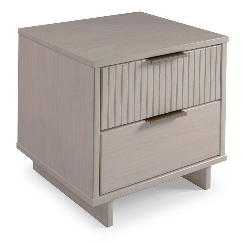 Granville Modern 2 Drawer Nightstand Light Gray - Manhattan Comfort: Soft Close, UV Finish, Metal Handles