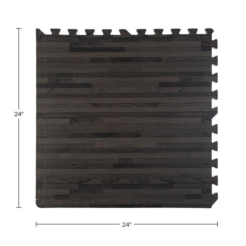 Stalwart EVA Foam Floor Tiles 6-Pack - 24 SQFT Woodgrain Puzzle Mats