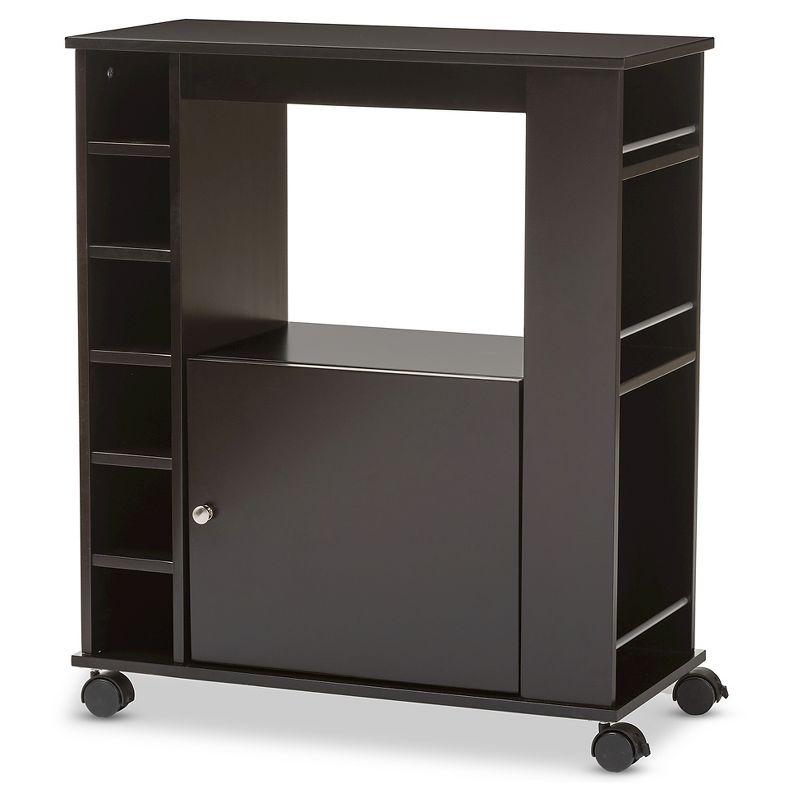 Ontario Modern & Contemporary Dark Brown Wood Modern Dry Bar & Wine Cabinet - Baxton Studio