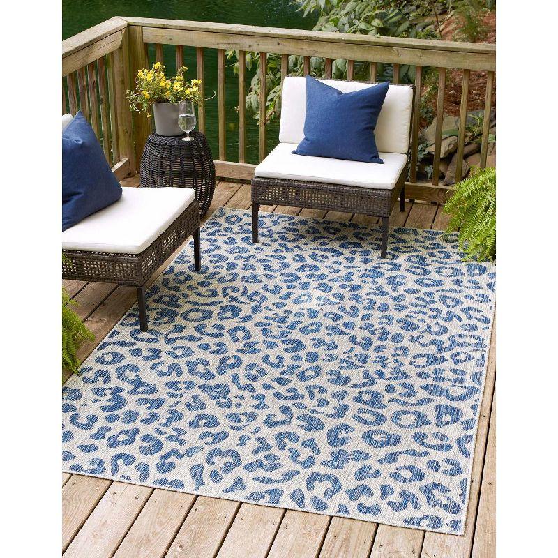 Safari Blue 9' x 12' Rectangular Outdoor Easy-Care Rug