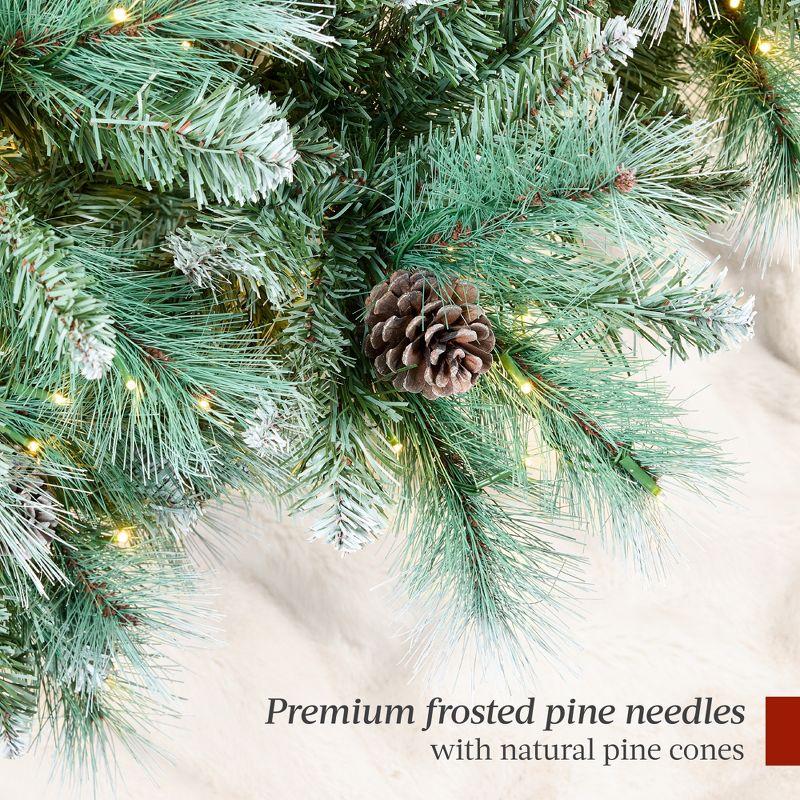 Best Choice Products 6ft Pre-Lit Frosted Scotch Pine Christmas Tree w/ 946 Branch Tips, 250 2-in-1 LED Lights
