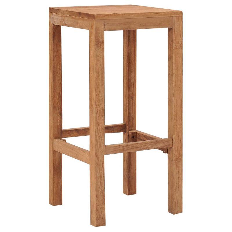 Set of 2 Teak Wood Armless Bar Stools