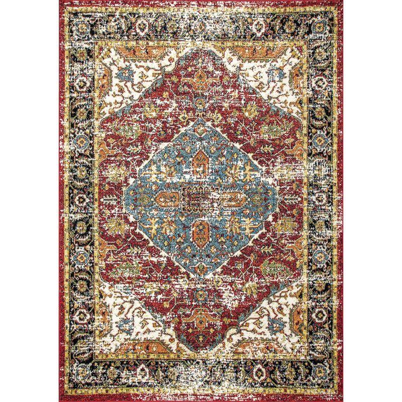 Nuloom Indoor/Outdoor Transitional Medallion Muriel Patio Area Rug, 4' x 6', Multi