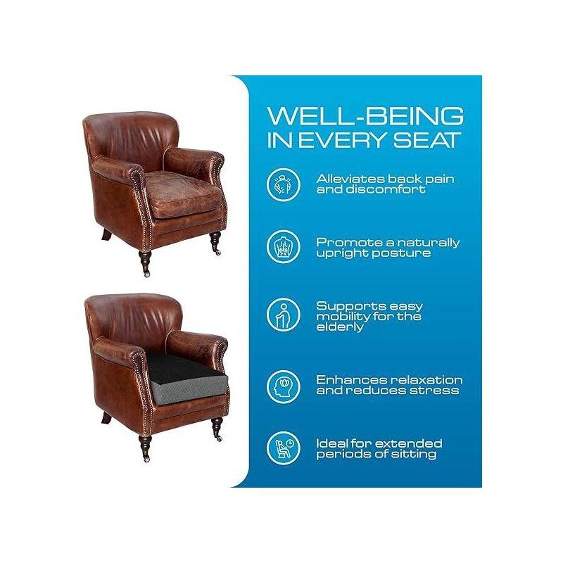 K?lbs Extra Large Recliner Cushion | Chic 2 Tone Velvet Cover | Memory Foam Seat Cushion 5 inch Thick 20" x 20" Extra Large Chair Cushion