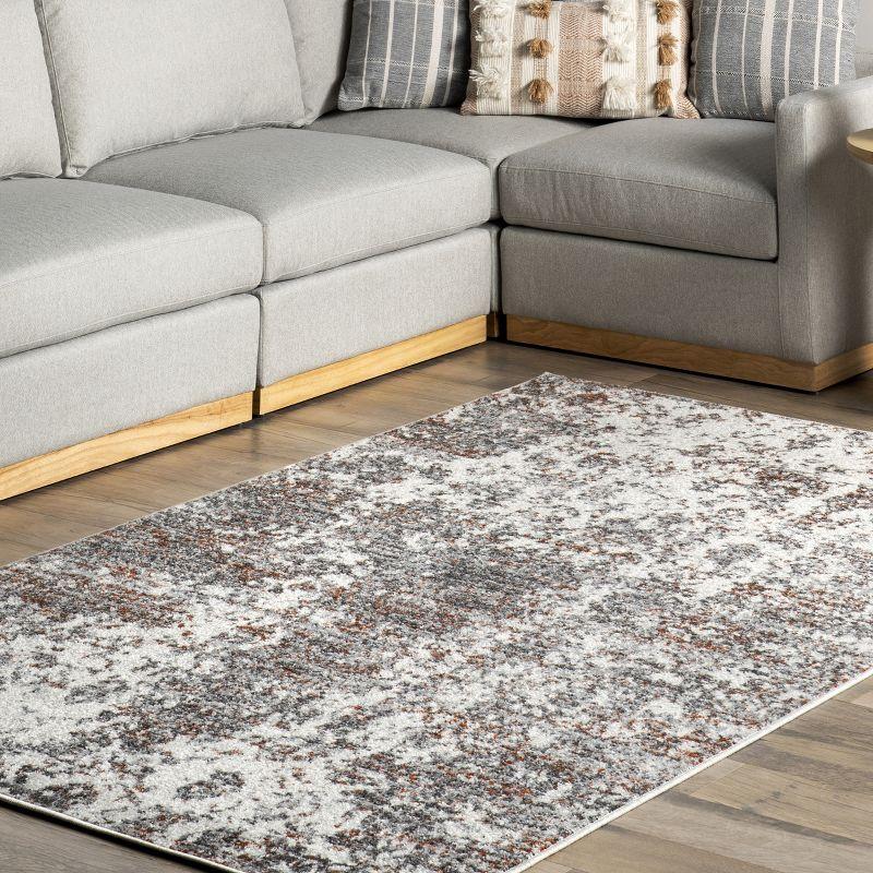 Nuloom Deedra Abstract 4x6 Indoor Area Rug for Living Room Bedroom Dining Room Kitchen, Red/Ivory