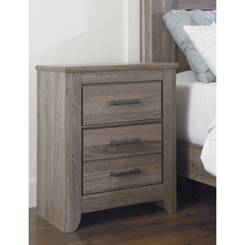 Signature Design by Ashley Casual Zelen 2 Drawer Nightstand, Warm Gray