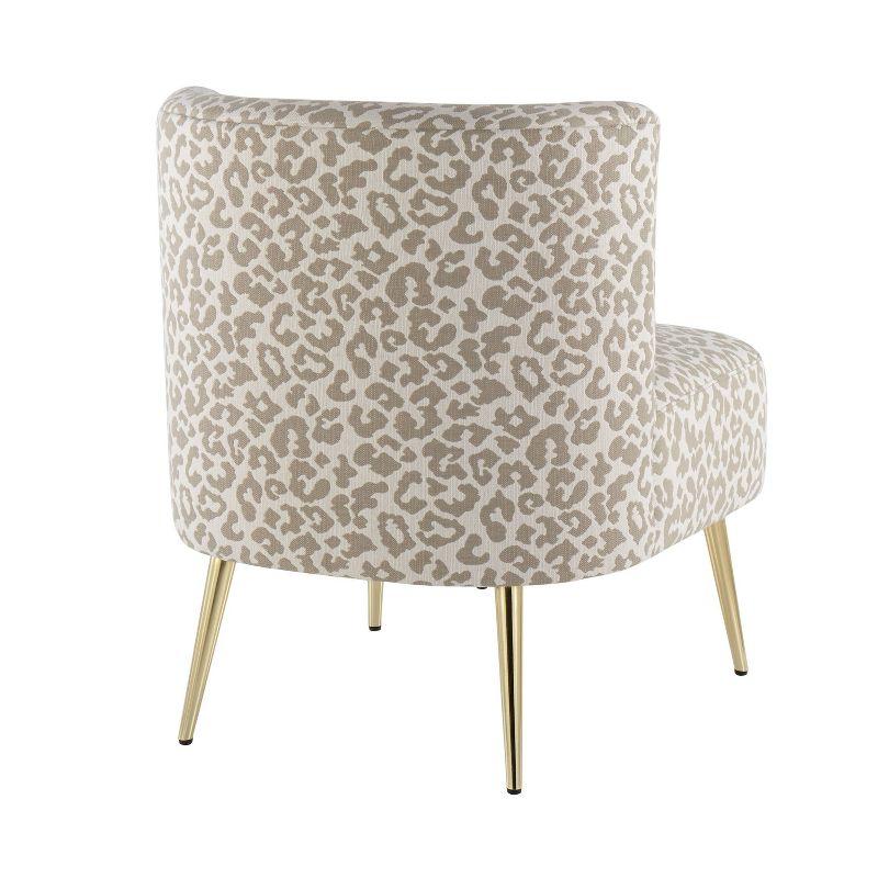 Fran Contemporary Leopard Fabric Slipper Chair - LumiSource