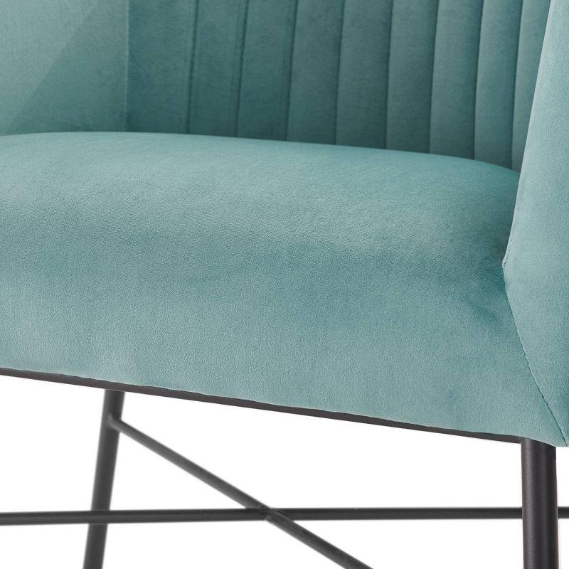 Leone Tufted Accent Chair Teal - Adore Decor: Modern Velvet, Sleek Metal Legs, Bedroom & Living Room Seating