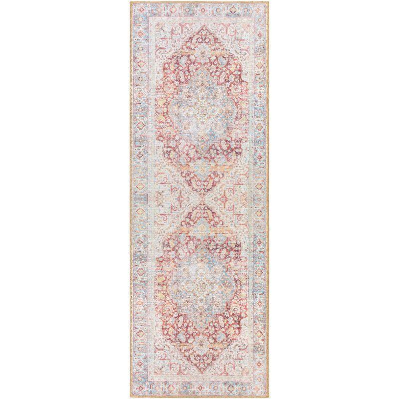 Livabliss 2'7"x7'3" Alanya Traditional Machine Washable Rug Cream: Stain-Resistant Flat Pile Runner