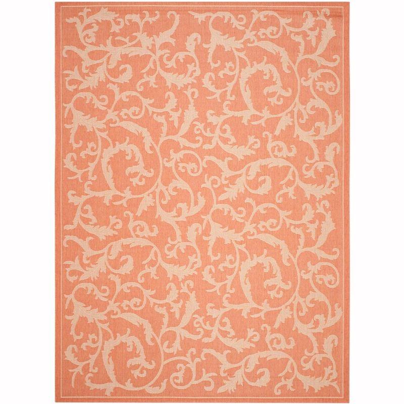 Courtyard CY2653 Power Loomed Indoor and Outdoor Area Rug - Terracotta/Natural - 9'x12' - Safavieh