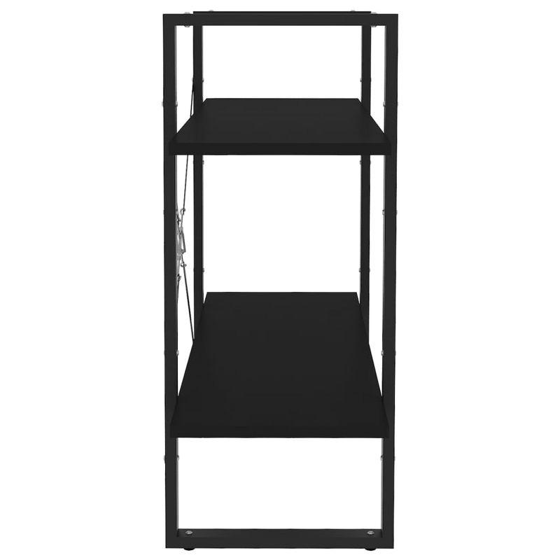 vidaXL 2-Tier Book Cabinet Black 31.5"x11.8"x27.6" Engineered Wood