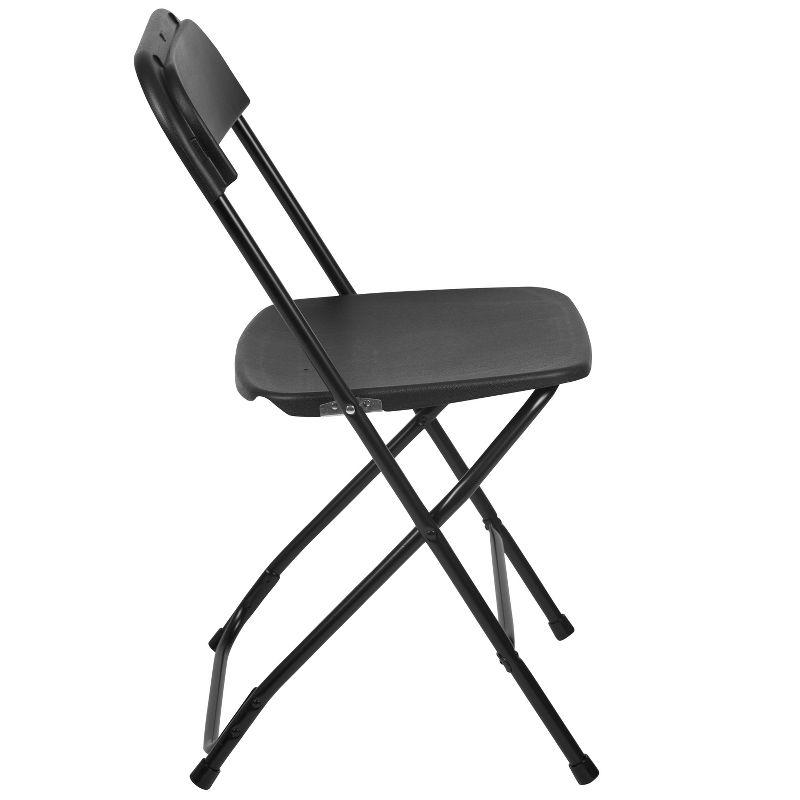 Flash Furniture Hercules Series Plastic Folding Chair Black - 2 Pack 650LB Weight Capacity Comfortable Event Chair-Lightweight Folding Chair