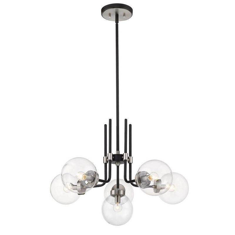 Z-Lite Parsons 6 - Light Chandelier in  Matte Black/Brushed Nickel