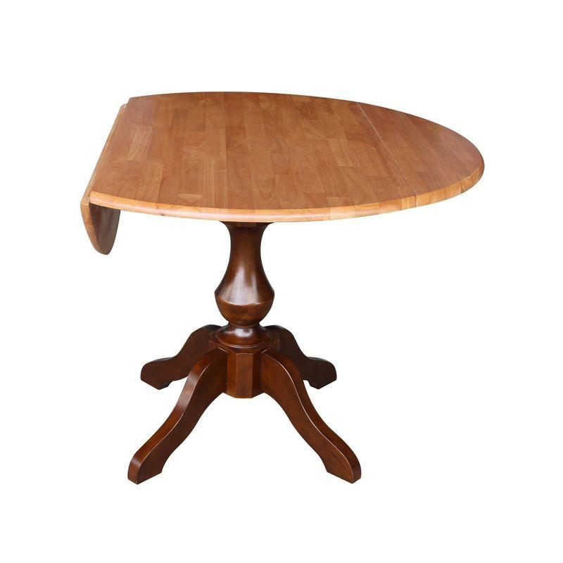 30.3" Gracelyn Round Dual Drop Leaf Pedestal Extendable Dining Table Cinnamon/Espresso - International Concepts: For Small Spaces