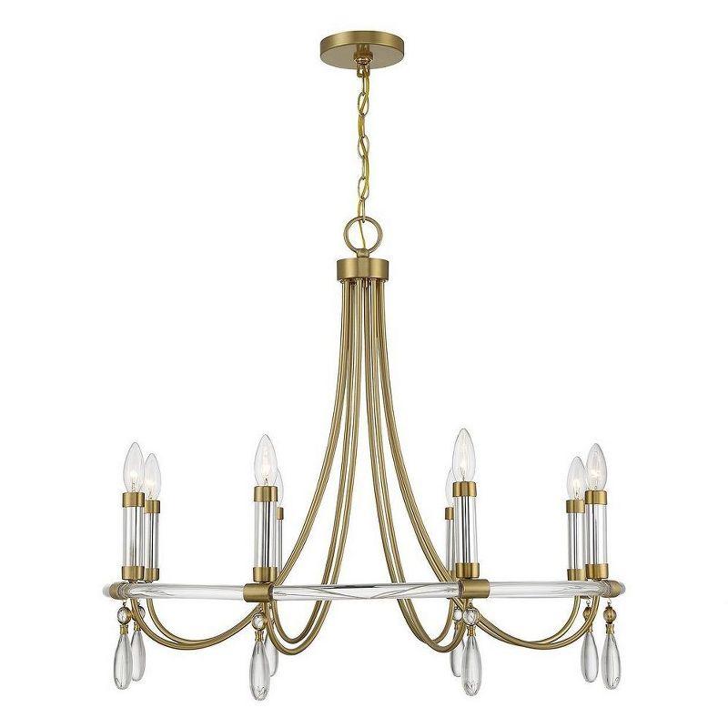 Mayfair 8-Light Chandelier in Warm Brass and Chrome