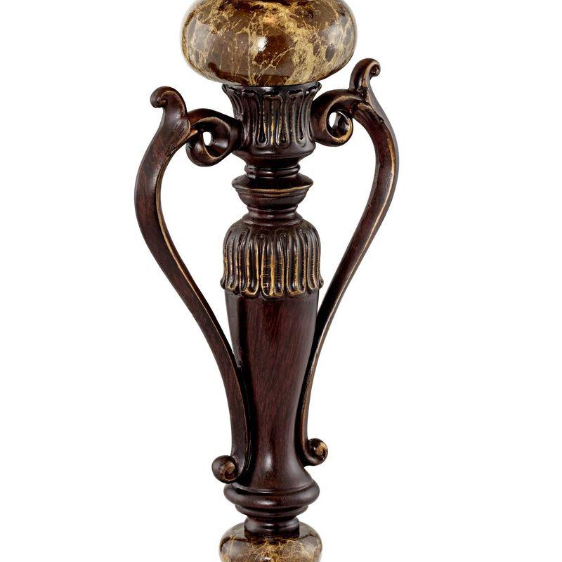 Kathy Ireland Traditional Table Lamps 26" High Set of 2 Bronze Alabaster Champagne Glass Shade Living Room Bedroom House Bedside