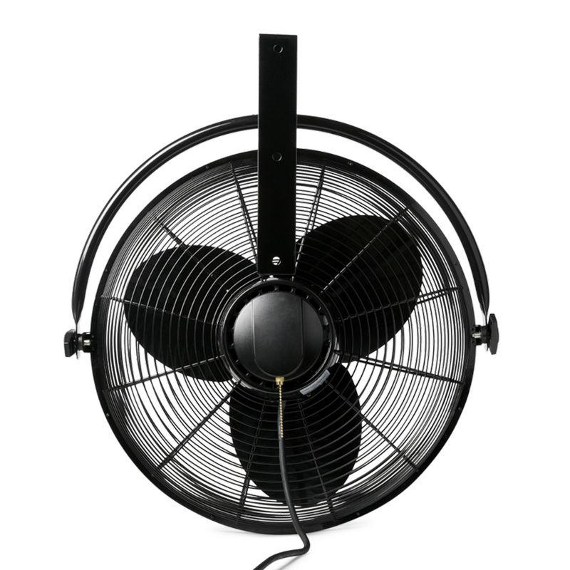 Air King 20 Inch 1/6 Horsepower 3-Speed 90-Degree Adjustable Angle Non-Oscillating Enclosed Workshop Home Garage Steel Wall Mounted Fan, Black