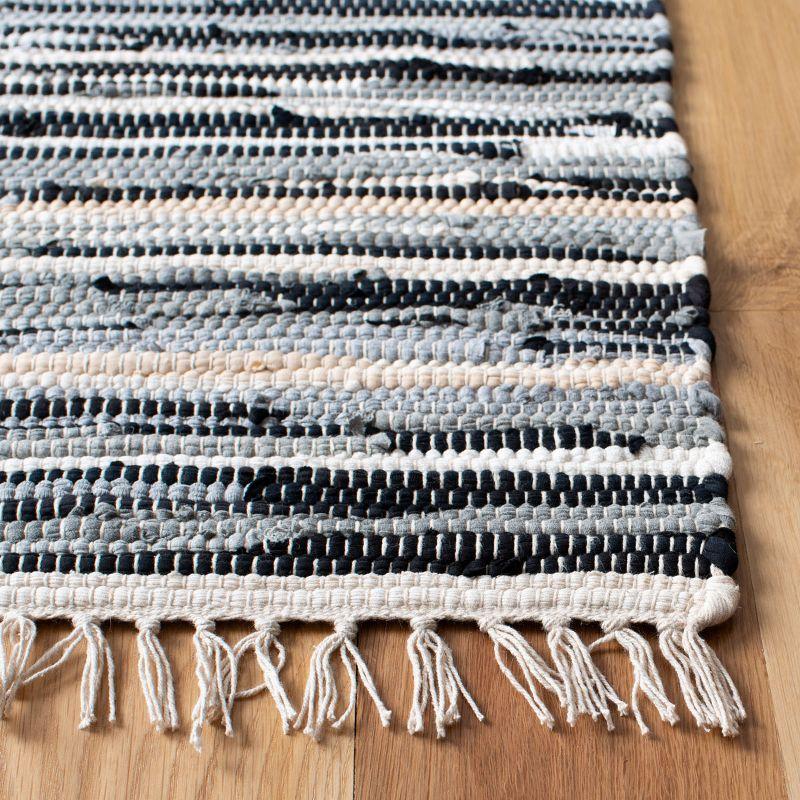 Rag Rug RAR129 Hand Woven Indoor Area Rug - Black/Multi - 4'x6' - Safavieh.