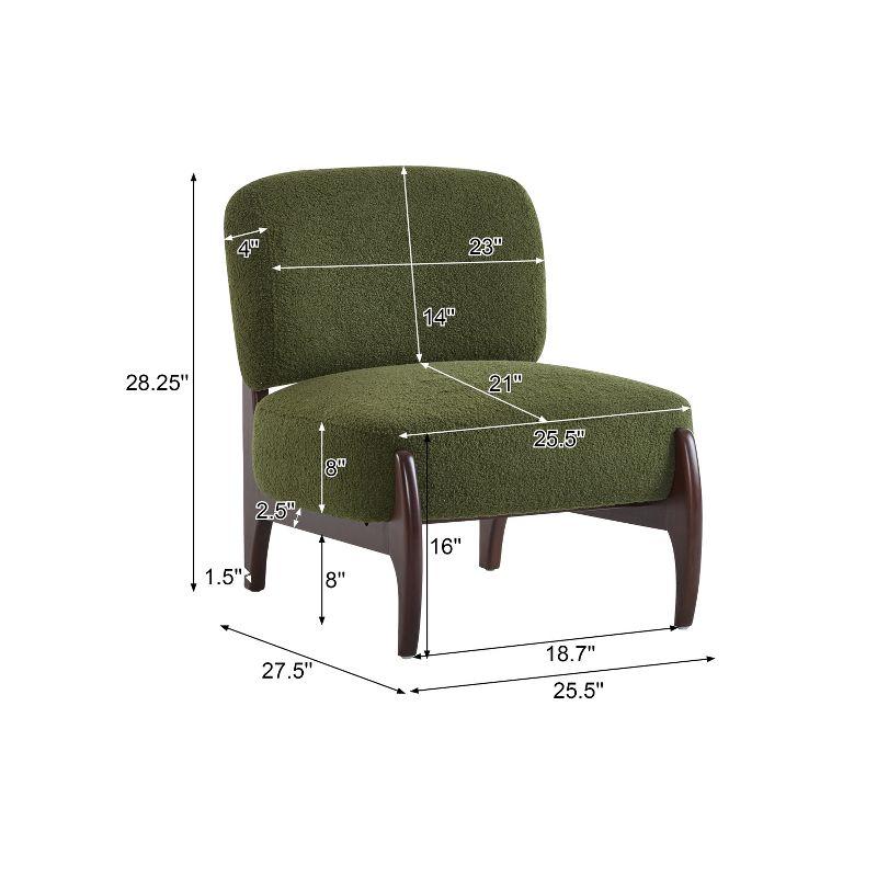 NFusion Kalel 25.5" Modern Boucle Accent Chair With Solid Wood Frame
