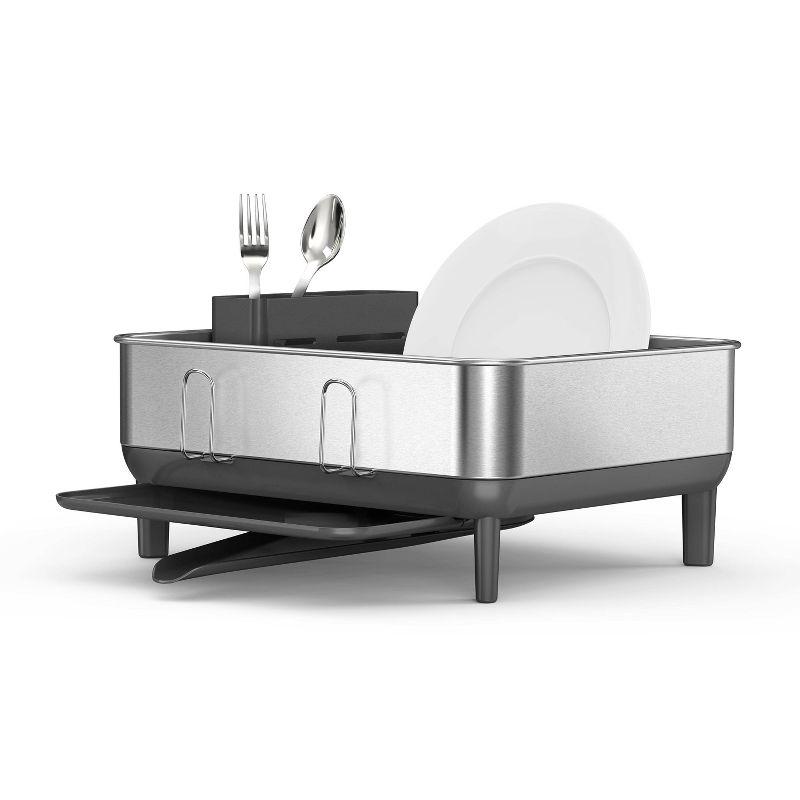 Simplehuman Compact Dish Drying Rack, Brushed Stainless Steel Frame