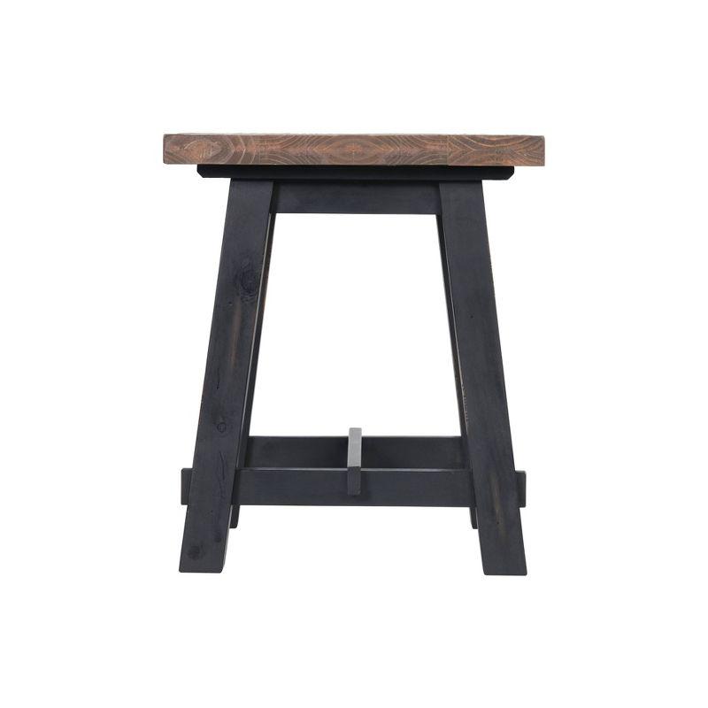 21" Odin Solid Wood Side Table Black - Alaterre Furniture: Mid-Century Modern, Pine Frame