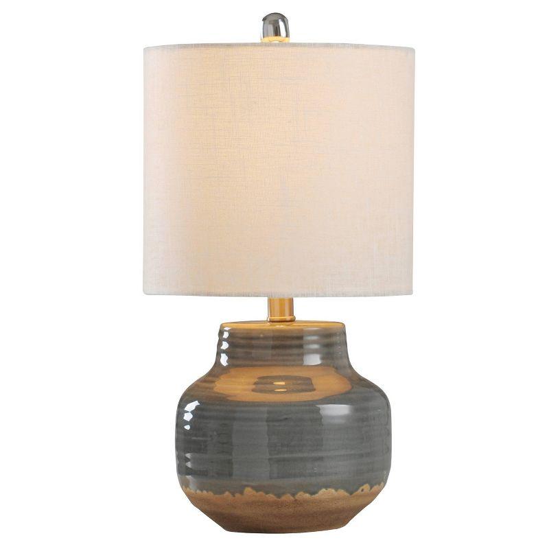 Prova 20" Grey Ceramic Table Lamp with Beige Hardback Shade