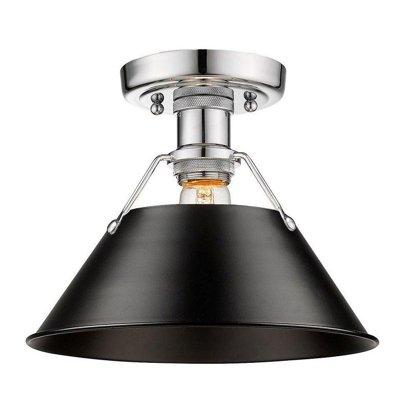 Golden Lighting Orwell 1-Light Flush Mount in Brushed Champagne Bronze with Clear Glass
