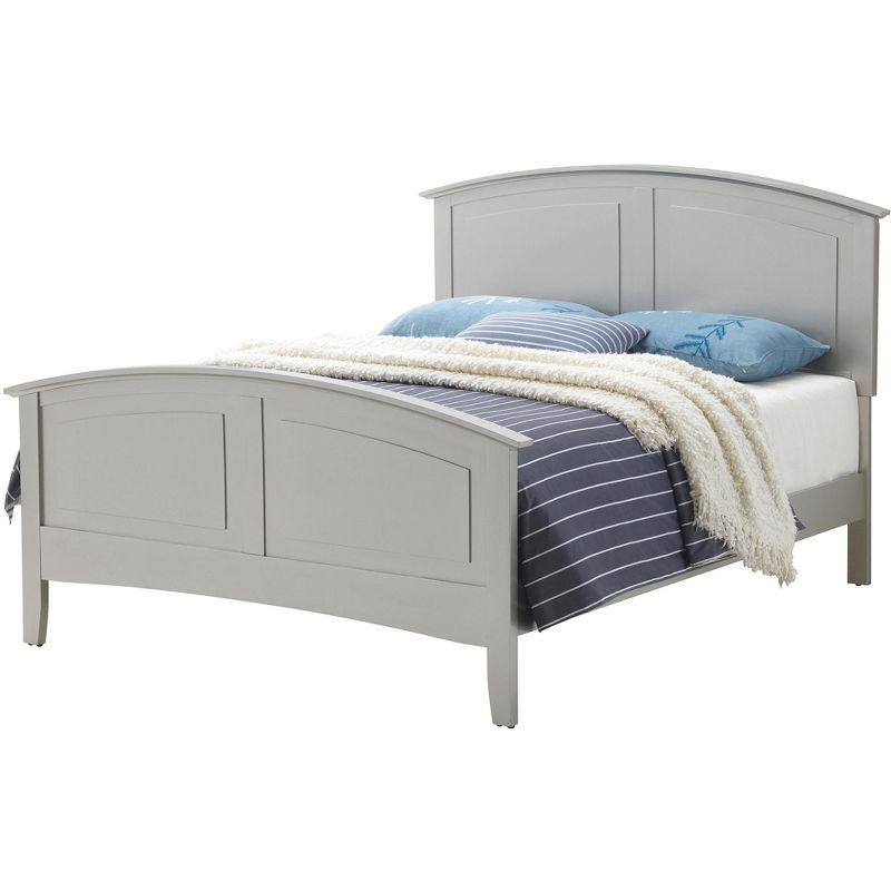 Rustic Silver Champagne King Bed with Curved Wood Headboard