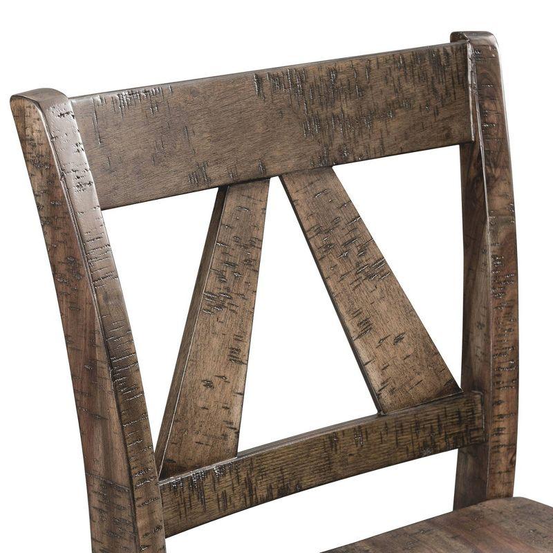 2pc 30" Flynn Barstool Set Walnut - Picket House Furnishings: Rustic Farmhouse Design, Wood Legs