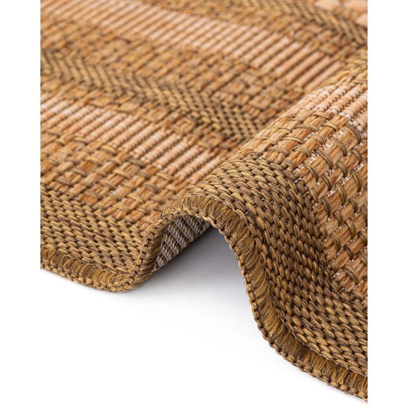Unique Loom 2' 2 x 3' 0 Tan Outdoor Border Multi Border Area Rug