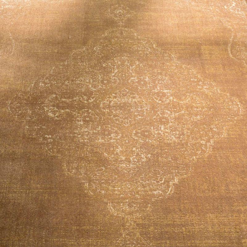 Hand-Knotted Taupe Viscose Transitional Rectangular Rug