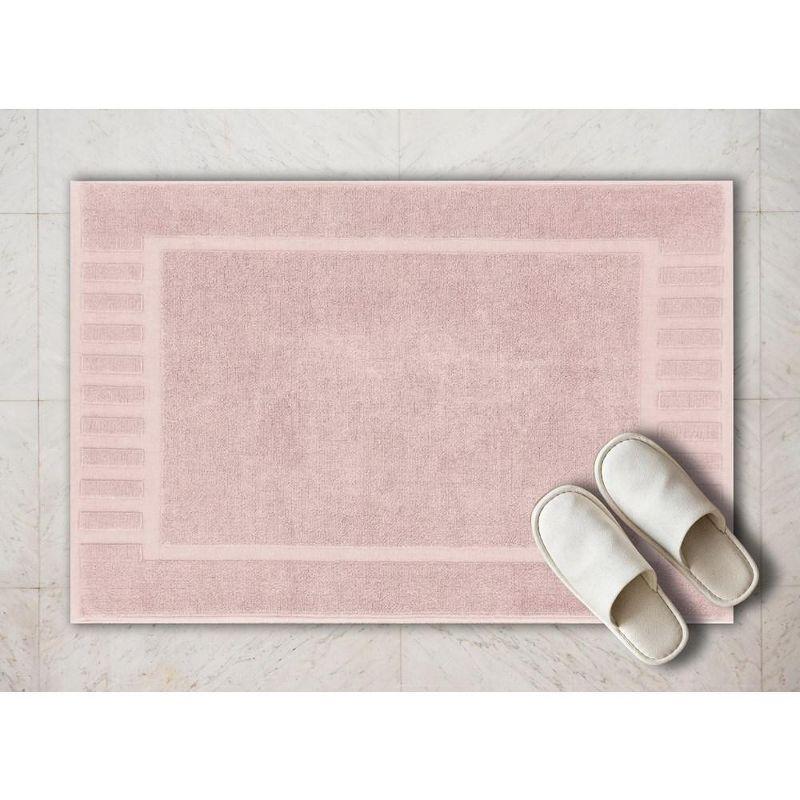 White Classic Cotton Bath Mat Floor Towel [Not a Rug] 2-Pack - 22x34" Pink