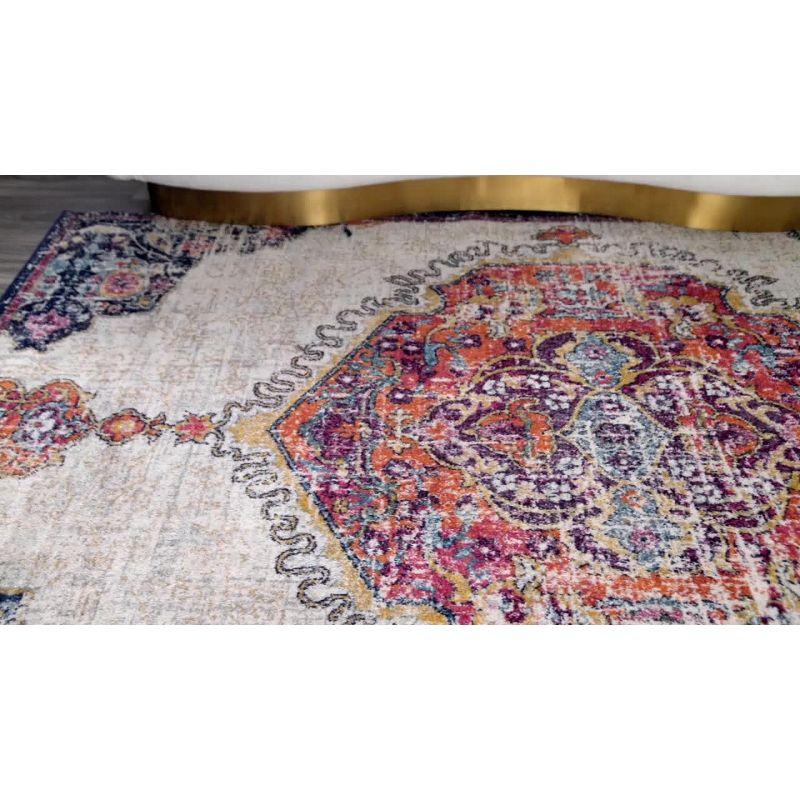 Nuloom Maranda Oriental/Persian 5x7 Indoor Area Rug for Living Room Bedroom Dining Room Kitchen, Dark Grey/Ivory