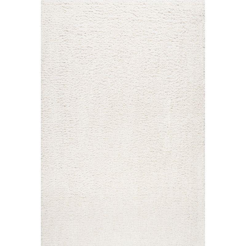 Nuloom Kara Solid 4x6 Shag Indoor Area Rug for Living Room Bedroom Dining Room Nursery, Ivory