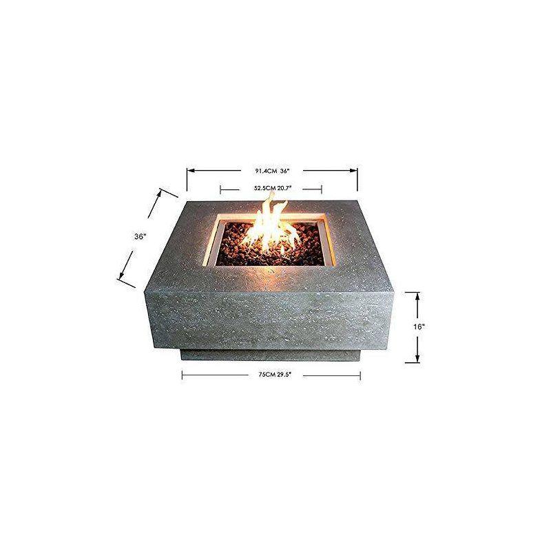 Manhattan  36" Outdoor Fire Pit Propane Table Backyard Patio Heater - Elementi