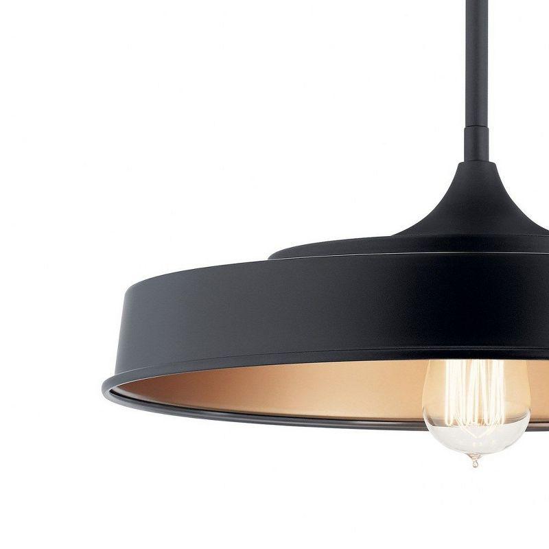 Elias 16" 1 Light Semi Flush Black