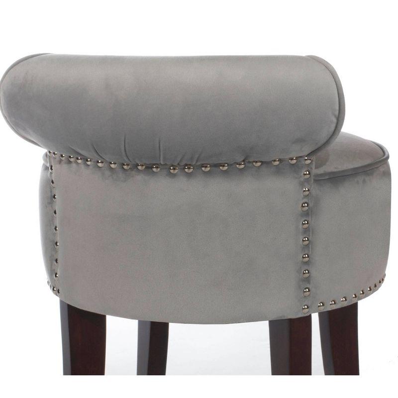 22.5" Lena Wood and Upholstered Vanity Stool Gray - Hillsdale Furniture