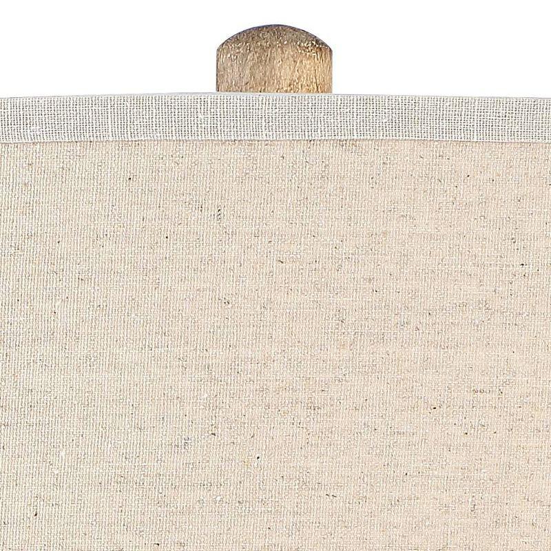 Barnes and Ivy Baluster Country Cottage Floor Lamp 63 1/2" Tall Pickled Wood Oatmeal Linen Drum Shade for Living Room Reading Bedroom Office House