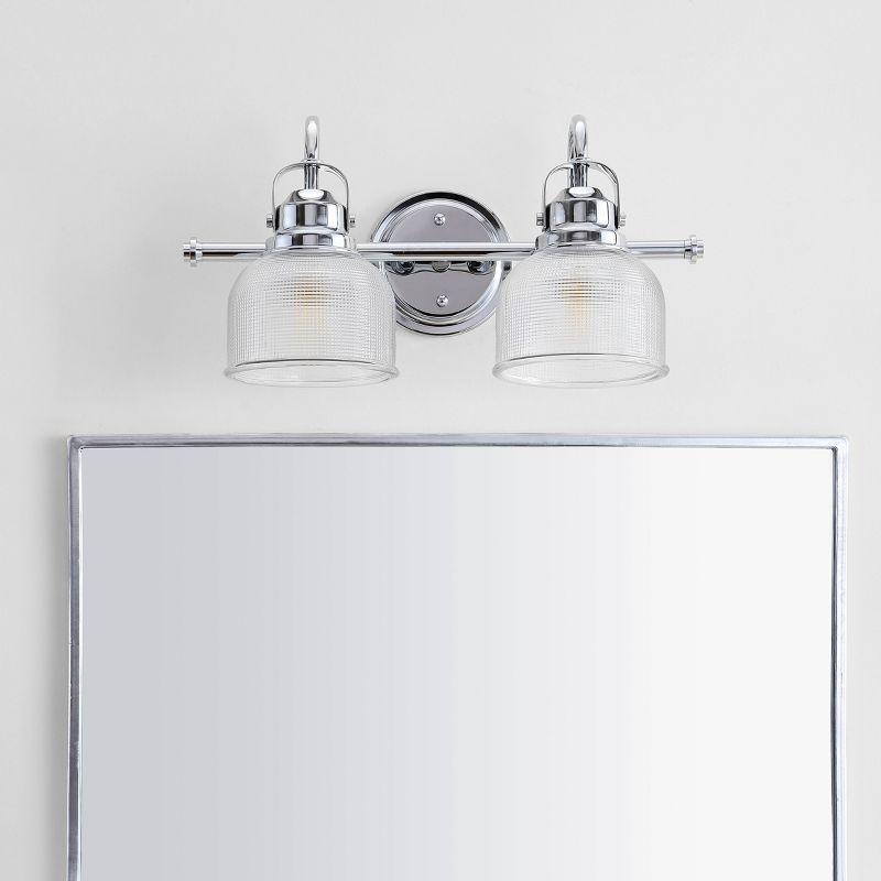 17.25" Metal/Glass Vanity Wall Light, ETL Listed, Bright Bathroom Fixture - JONATHAN Y