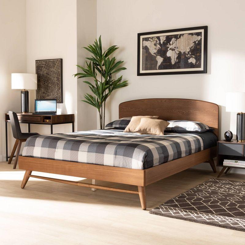 Keagan Transitional Platform Bed Brown - Baxton Studio