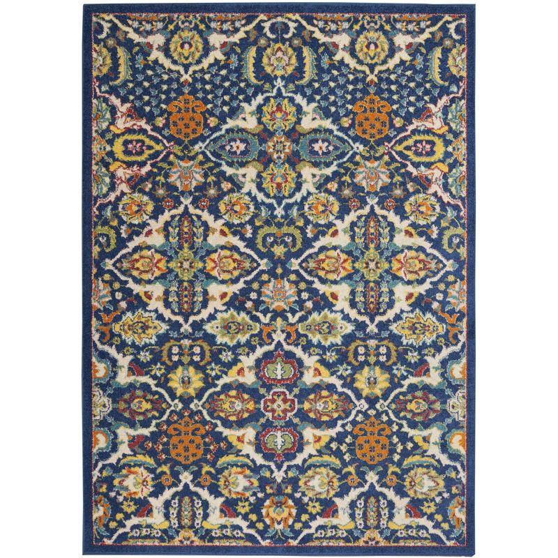 Nourison Allur Boho Indoor Area Rug Navy Multicolor 6' x 9'