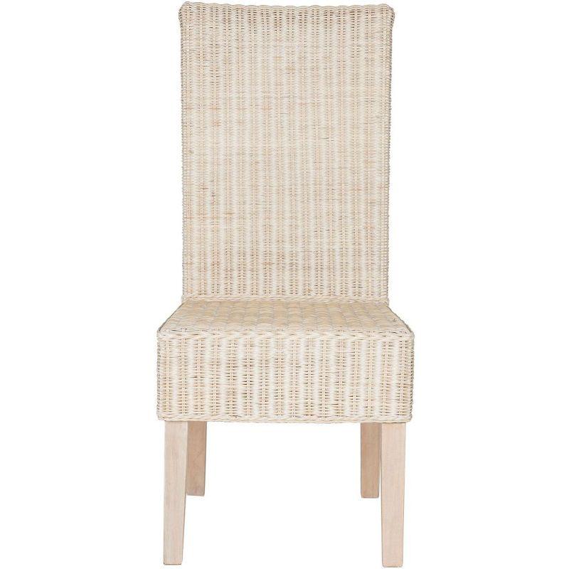 Arjun 18H Wicker Dining Chair (Set Of 2) - White Washed - Safavieh