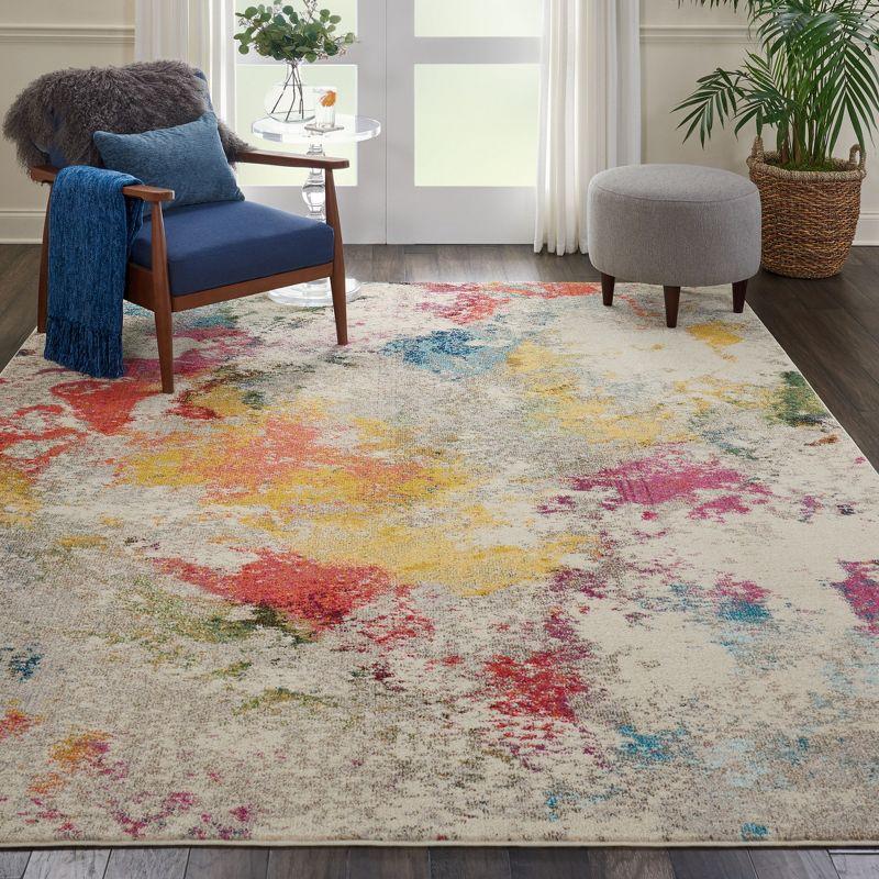Nourison Celestial 9'X12' (9' x 12') Ivory/Multicolor Indoor Area Rug Colorful Contemporary Abstract by Nourison