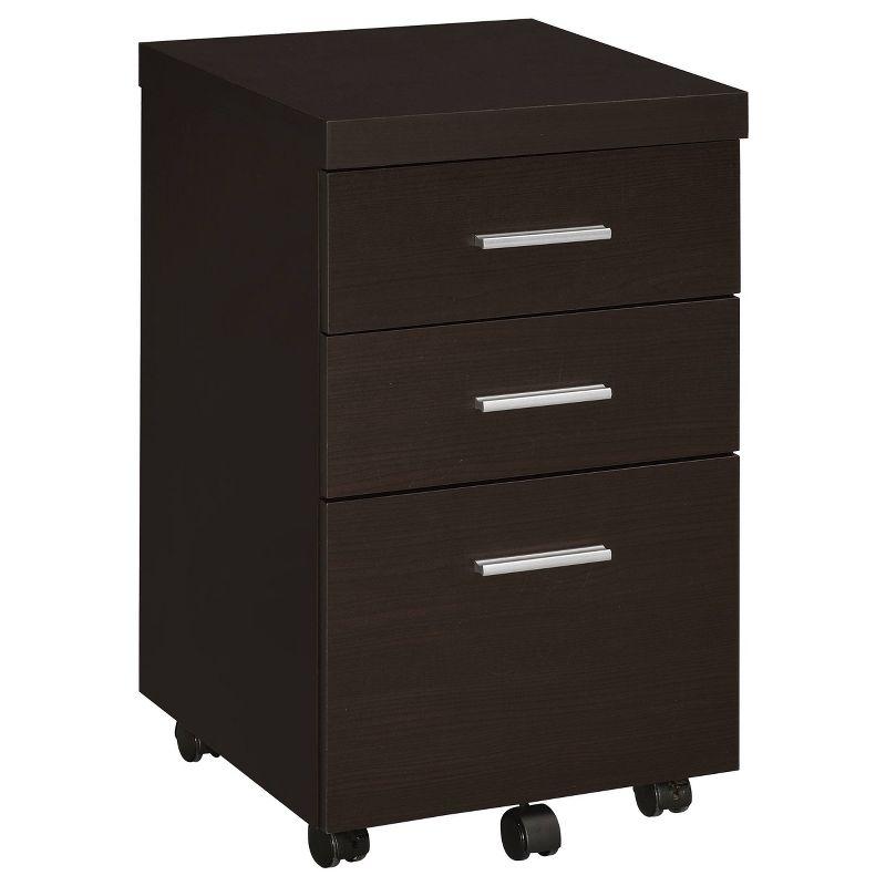 Black 3-Drawer Lockable Mobile Storage Cabinet